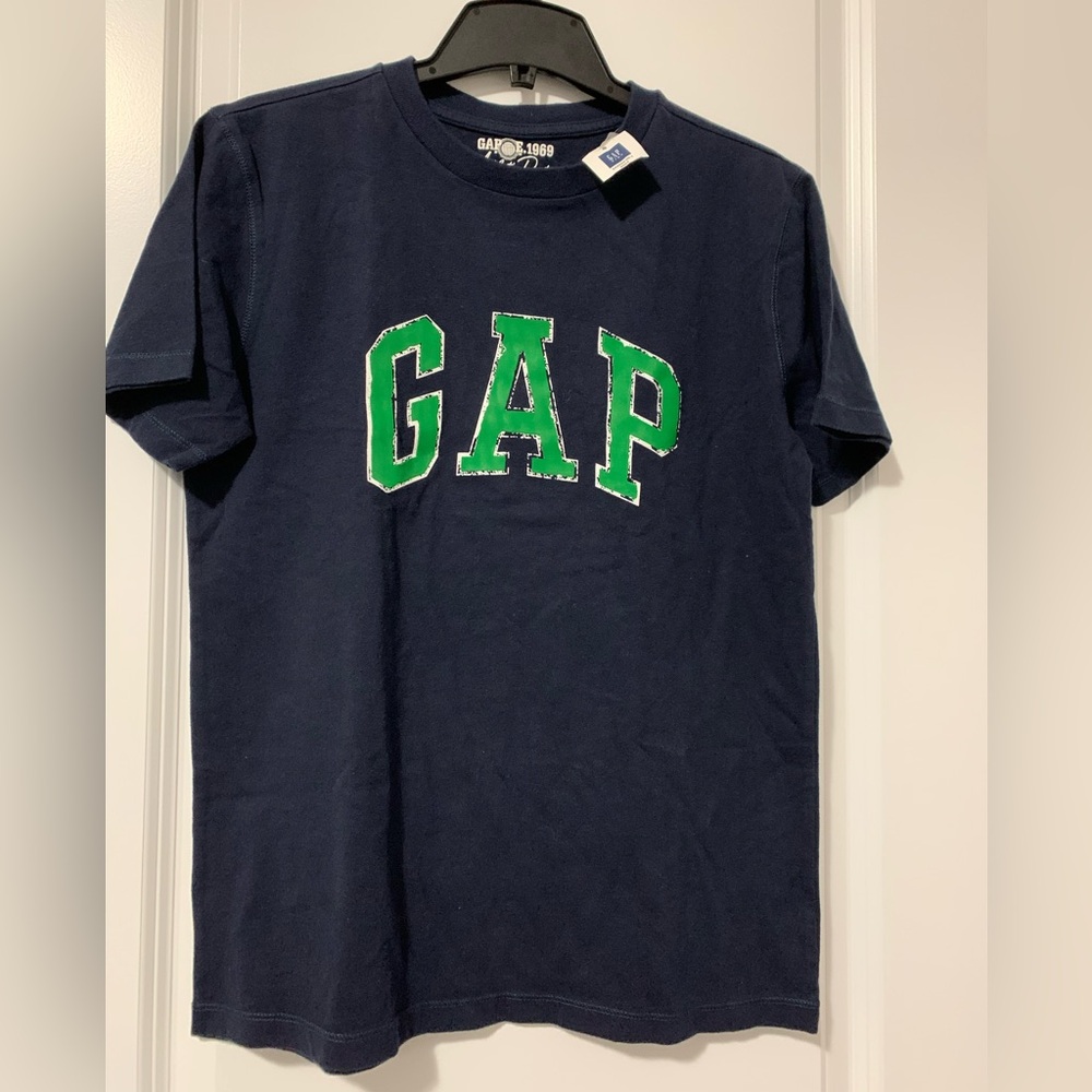 GAP Kids Navy and Green Short Sleeve Tee